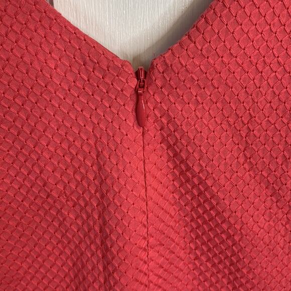 Loft Coral Sleeveless Barbiecore V-Neck Midi Dress New with tag W-707 Size 4 - Picture 9 of 9